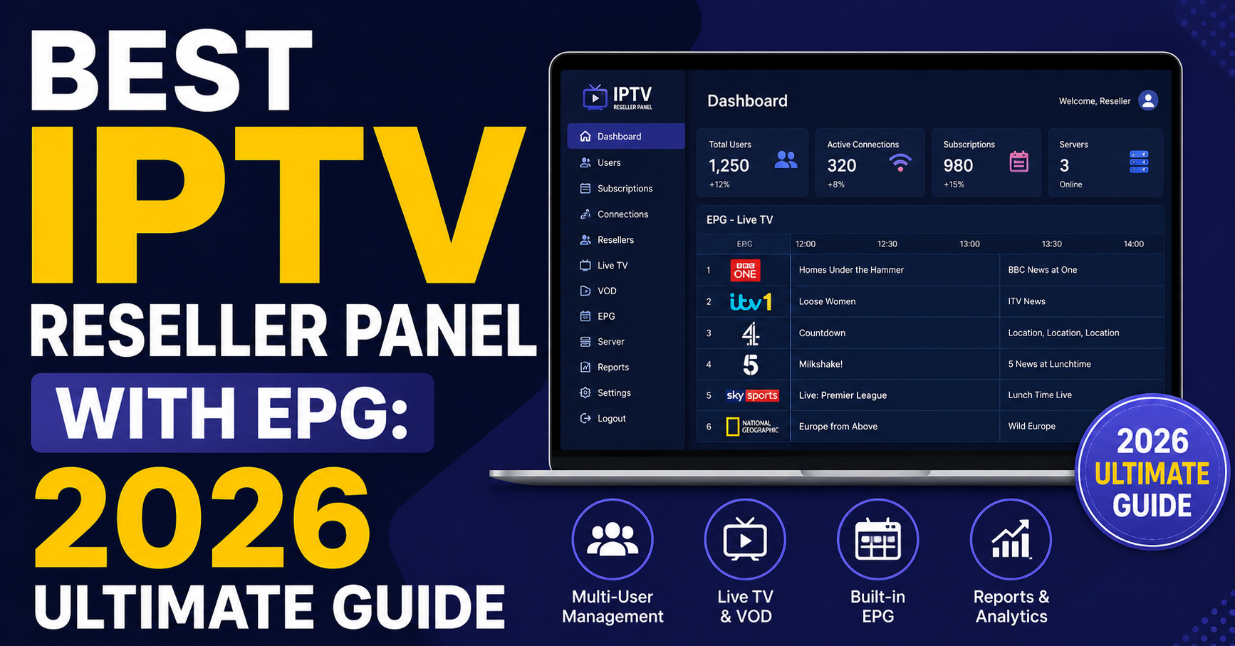 Best IPTV Reseller Panel with EPG