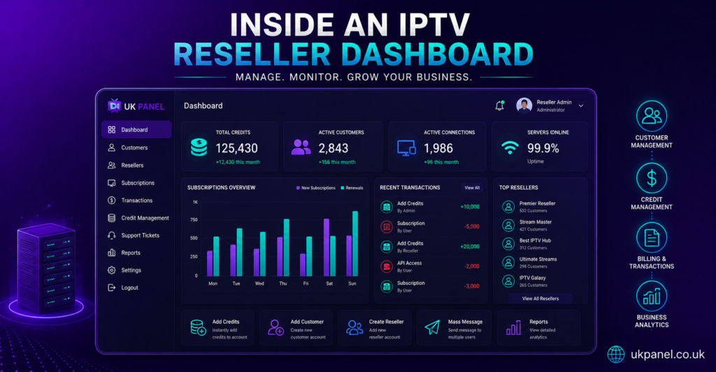 Inside an IPTV Reseller Dashboard
