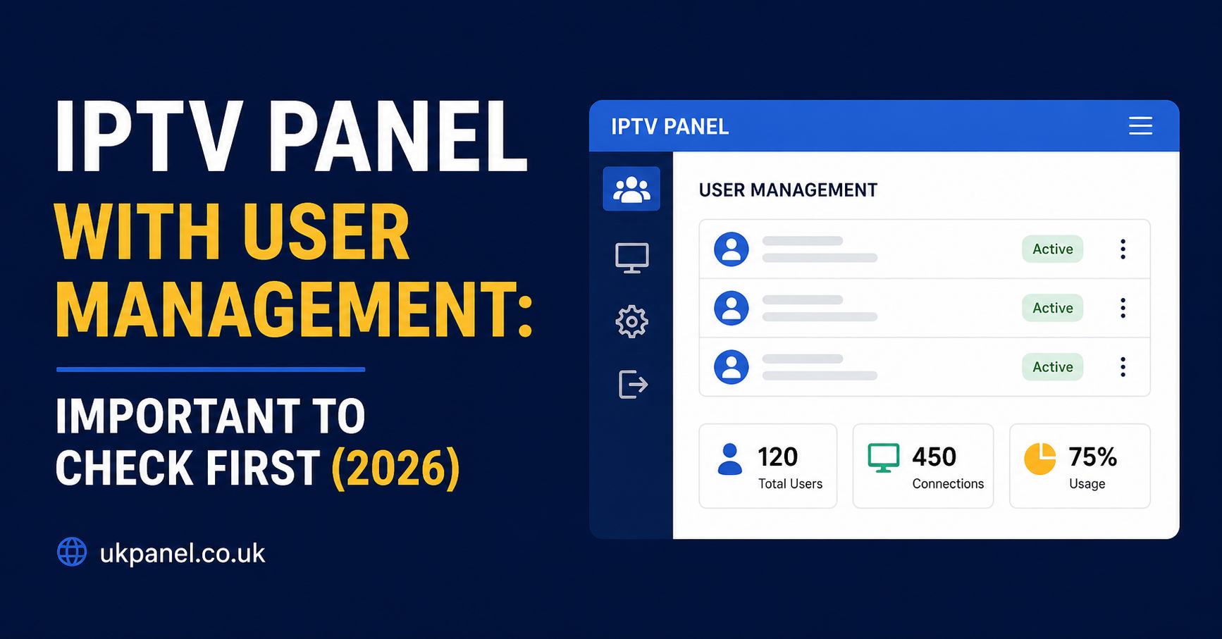IPTV panel with user management